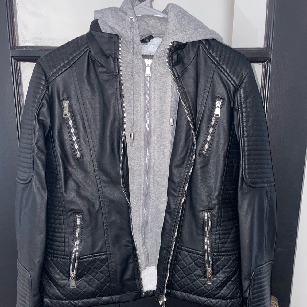 Fur Lined Double Layer Leather Jacket